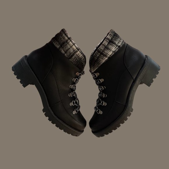 True Craft Markie Hiking Boots Black Women Size 10 Medium Lace-Up Like-New - Picture 11 of 13